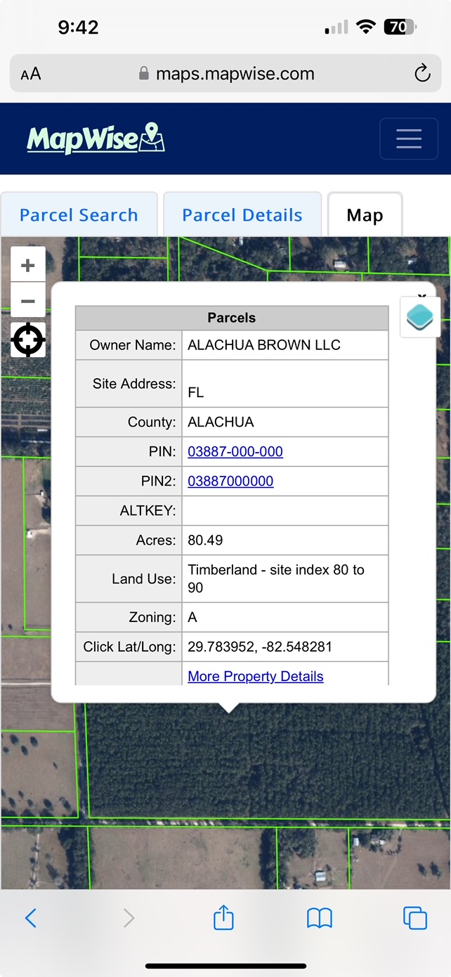 Instant access to detailed property parcel information.