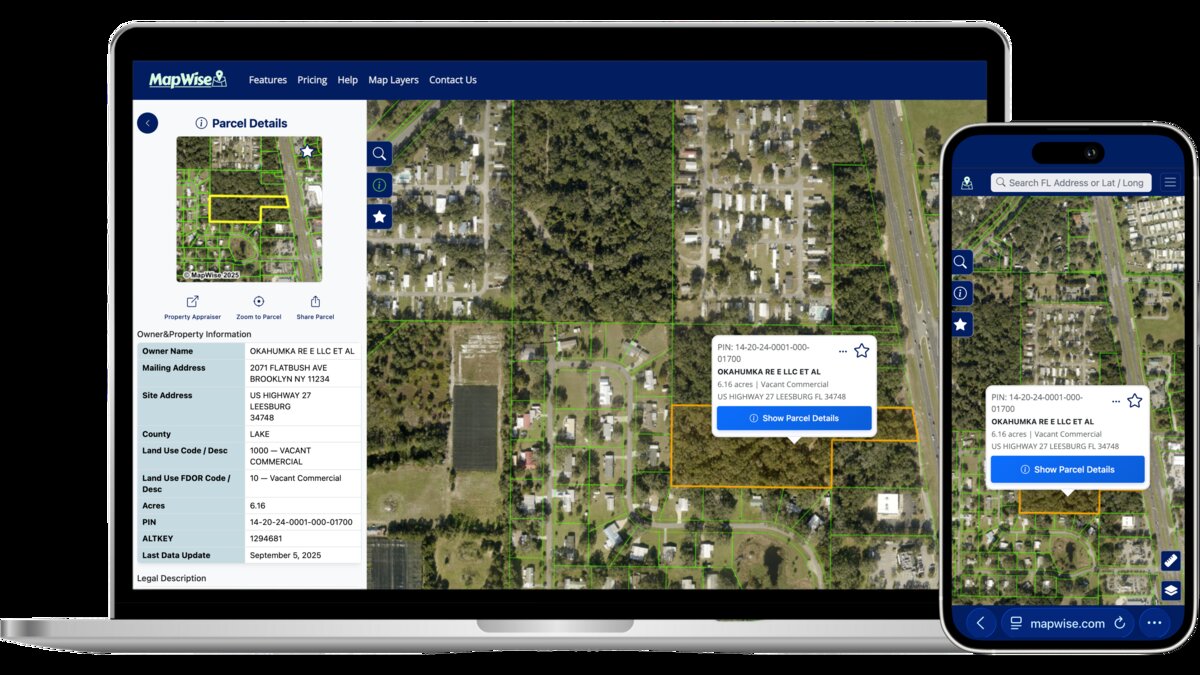 MapWise Florida Parcel Search and GIS Maps