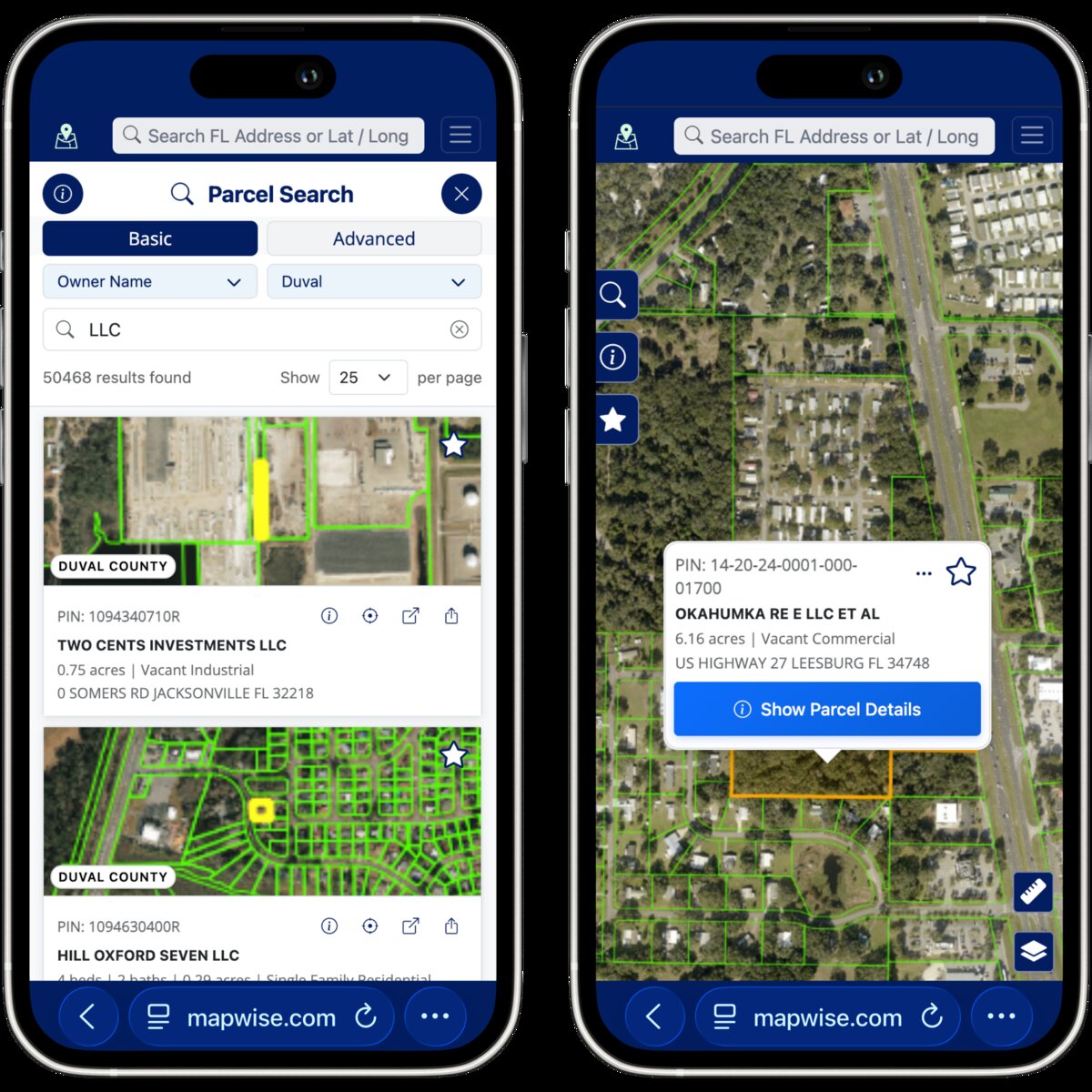 Quickly find any real property in Florida