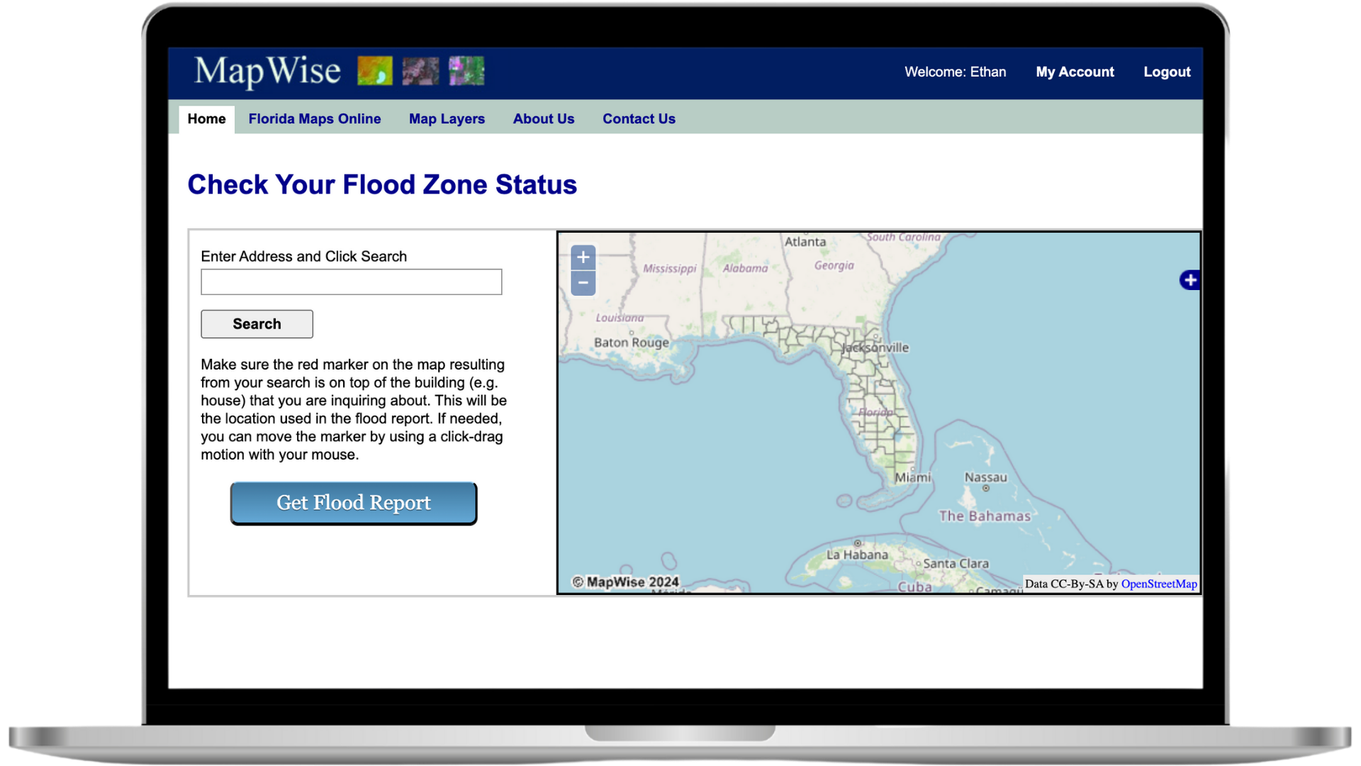 Flood Zone Tool screenshot
